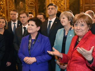 Od lewej: premier Beata Szydło, premier Wlk. Brytanii Theresa May i kanclerz Niemiec Angela Merkel