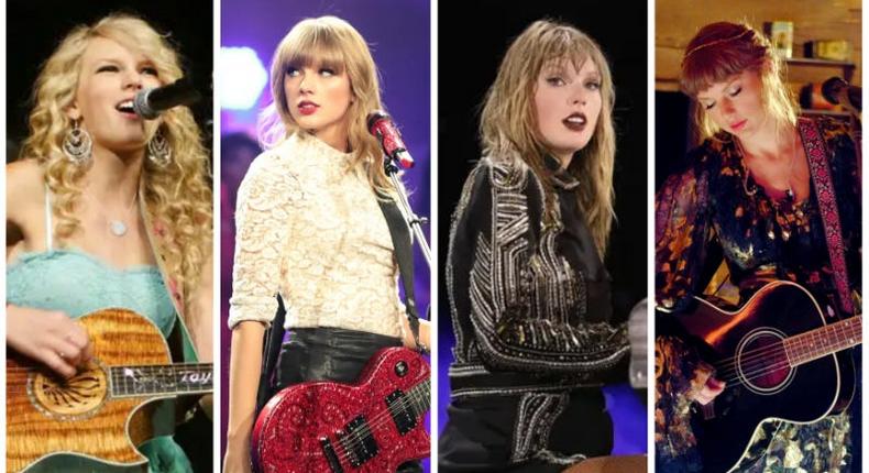 Taylor Swift eras through the years.Ethan Miller/Getty Images ; Christie Goodwin/TAS/Getty Images for TAS ; Alexander Tamargo/TAS18/Getty Images for TAS ; TAS Rights Management 2021 via Getty Images