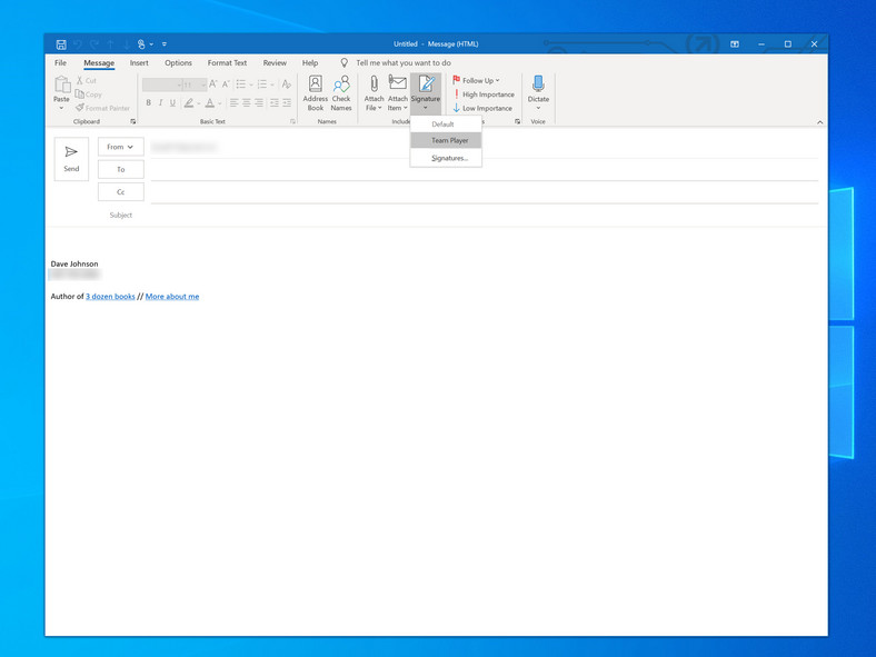 How to change signature in Outlook 3