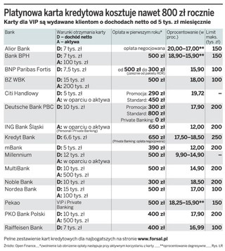 50 tys. kart kredytowych dla najbogatszych Polaków