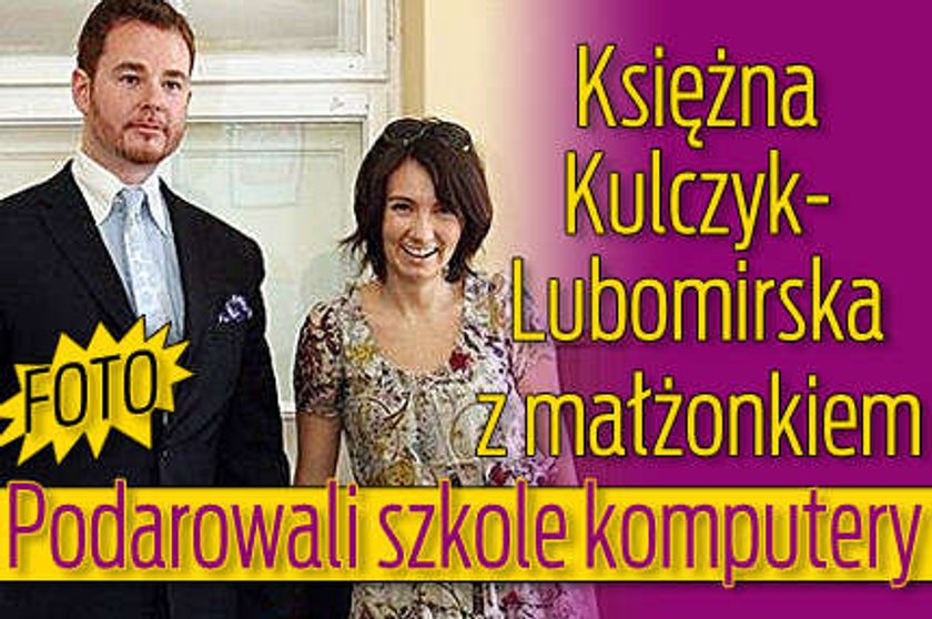 Księżna Kulczyk-Lubomirska z małżonkiem. Podarowali szkole komputery