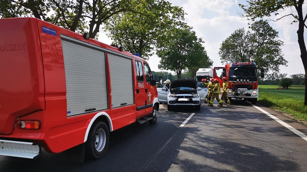 Wypadek 4 aut na trasie Stęszew - Grodzisk Wlkp.