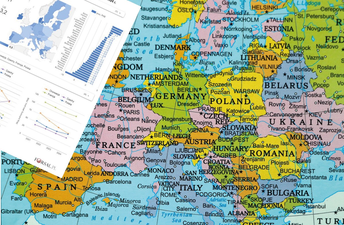 Deficyt budżetowy i dług publiczny w krajach UE w 2024 r.