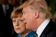 Merkel and Trump hold a joint news conference in the East Room of the White House in Washington