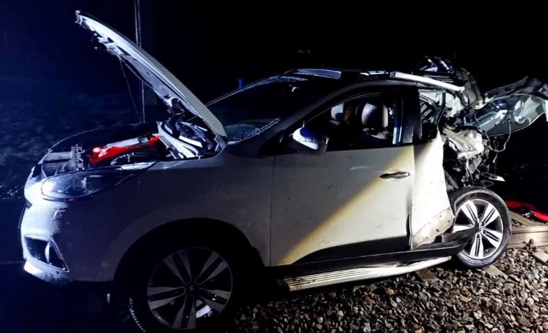 Zmiażdżony w wypadku w Rudzienicach Suskich Hyundai