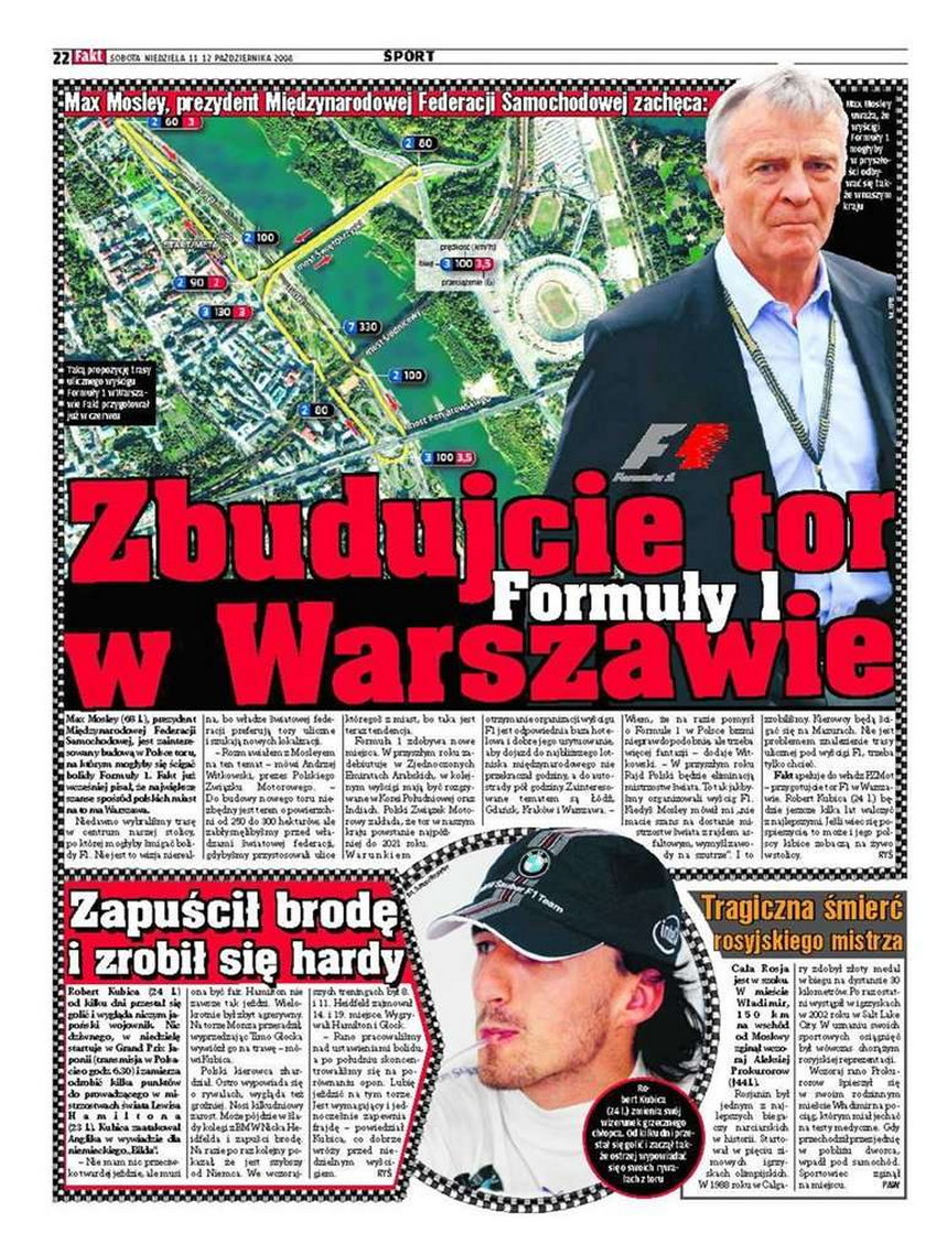 Zbudujcie tor Formuły 1 w Warszawie!