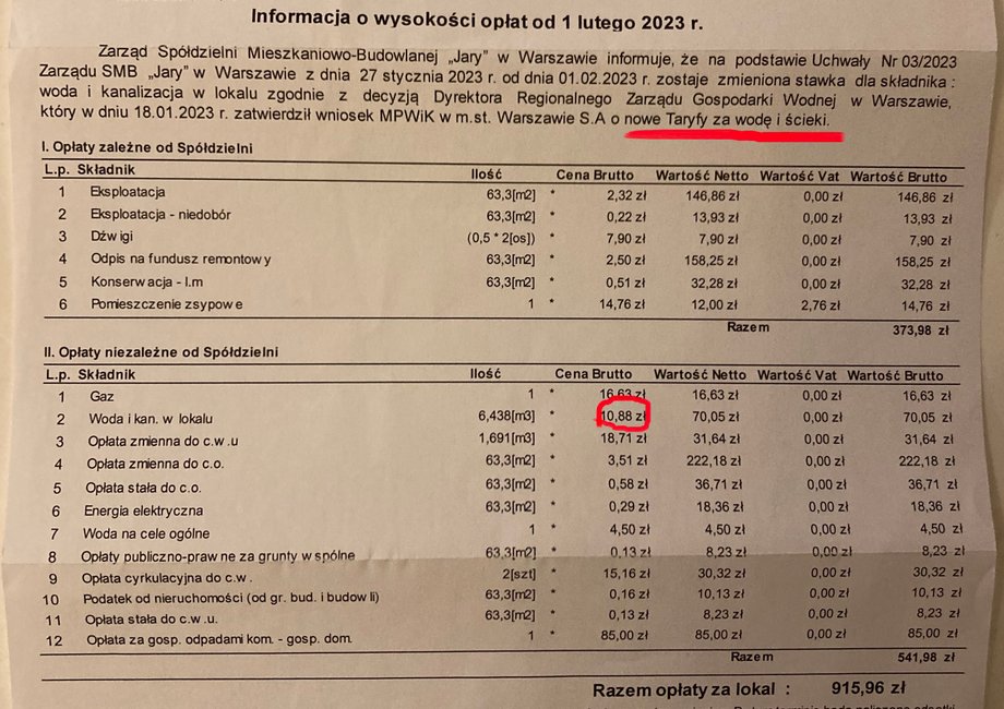 Do skrzynek mieszkańców Warszawy pod koniec stycznia trafiły informacje o nowych taryfach za wodę i ścieki. Opłata wzrosła o 10,5 proc. 