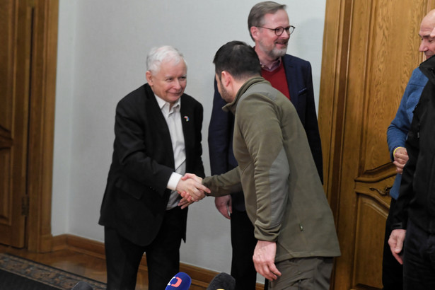 Jarosław Kaczyński i Wołodymyr Zełenski