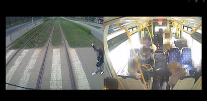 Nagłe hamowanie tramwaju we Wrocławiu. Pasażerowie latali jak worki ziemniaków WIDEO