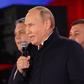 Władimir Putin. Koncert na Placu Czerwonym zorganizowany po przemówieniu, w którym ogłosił aneksję części terytoriów Ukrainy do Rosji.  