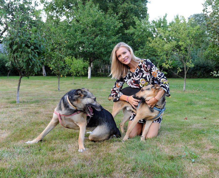 Joanna Krupa z psami