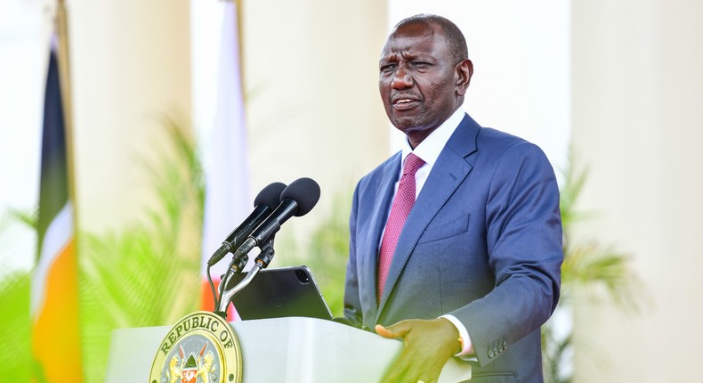 President William Ruto during a media breifing at State House, Nairobi on May 3, 2023