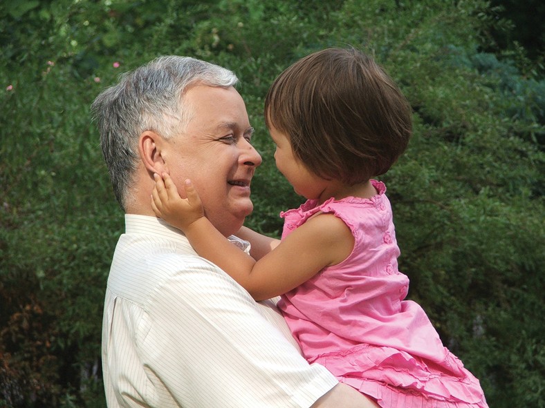 Lech Kaczyński z wnuczką