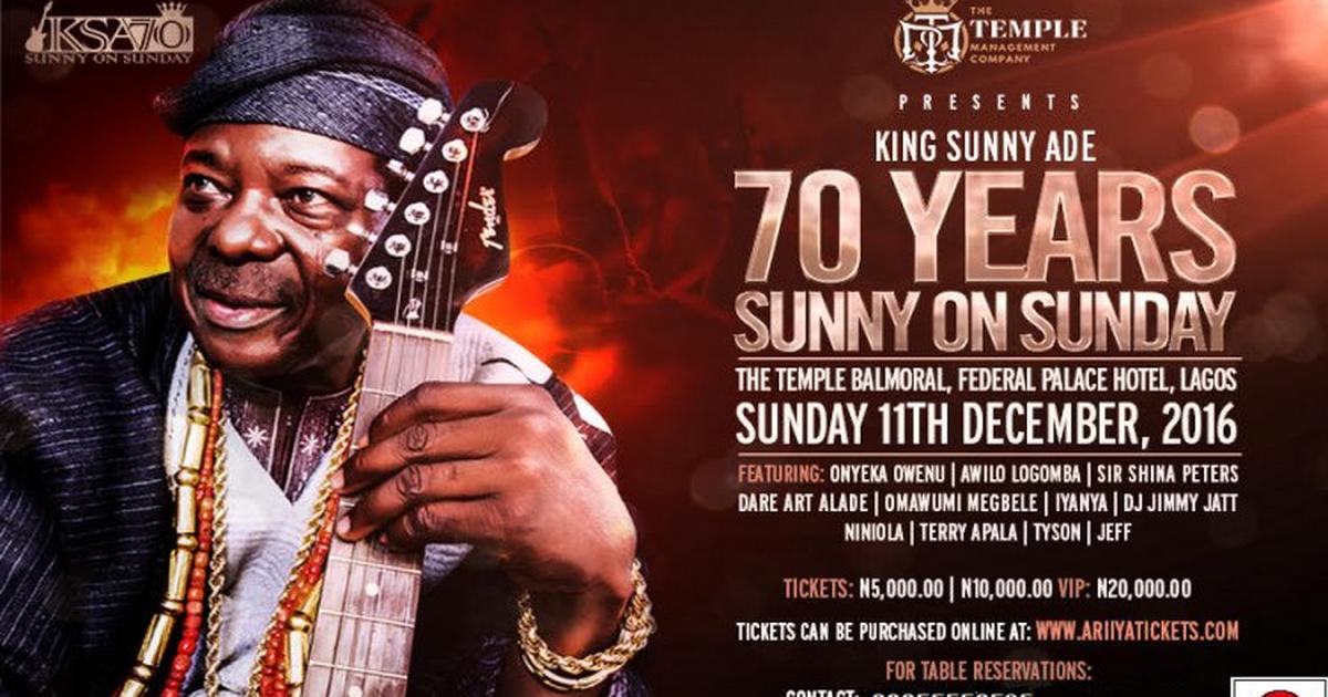 King Sunny Ade Legendary musician to hold concert in Lagos this