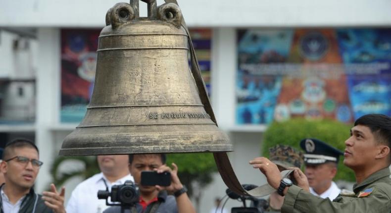 The bells will be sent back later this week to the church in the central town of Balangiga where they were looted by US soldiers avenging a surprise attack that killed 48 of their comrades on September 28, 1901