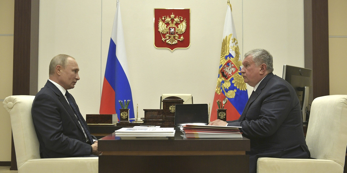 Władimir Putin i  Igor Iwanowicz Sieczin