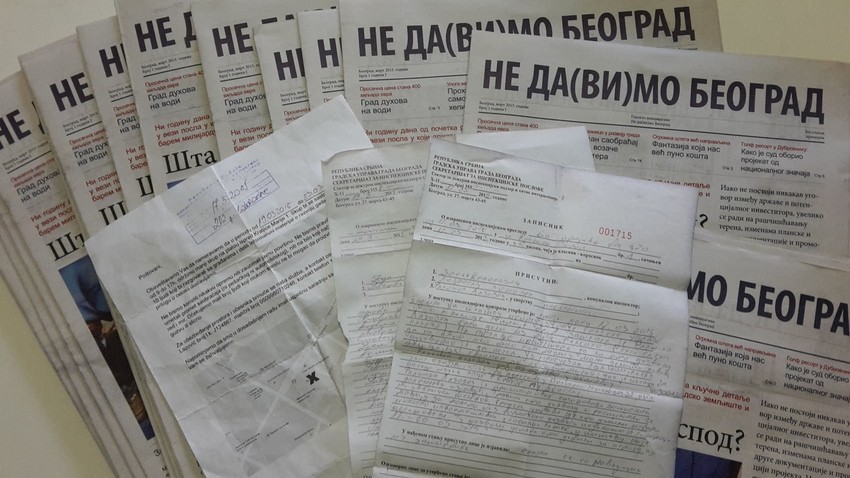 Prijave i novine zbog kojih su napisane Foto: Ne da(vi)mo Beograd