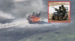 Rosjanie na quadach momentalnie zmienili się w słupy dymu. Przerażające nagranie z frontu