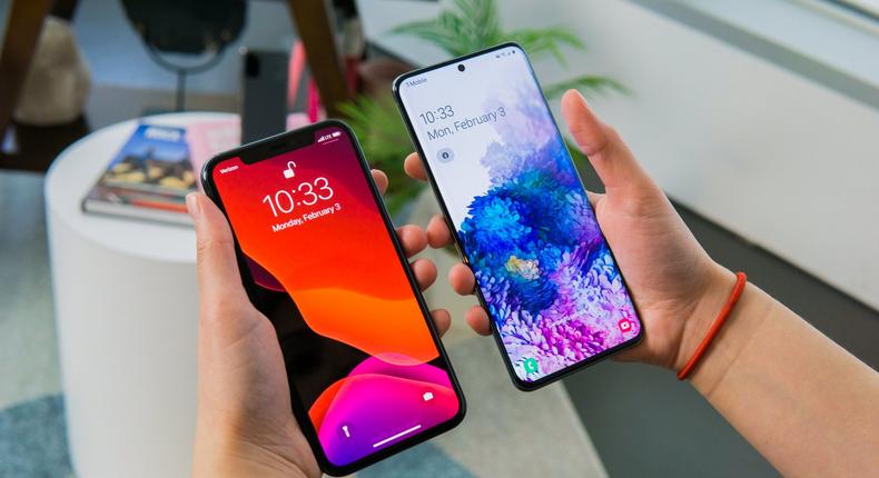 galaxy s20 vs iphone 11 pro