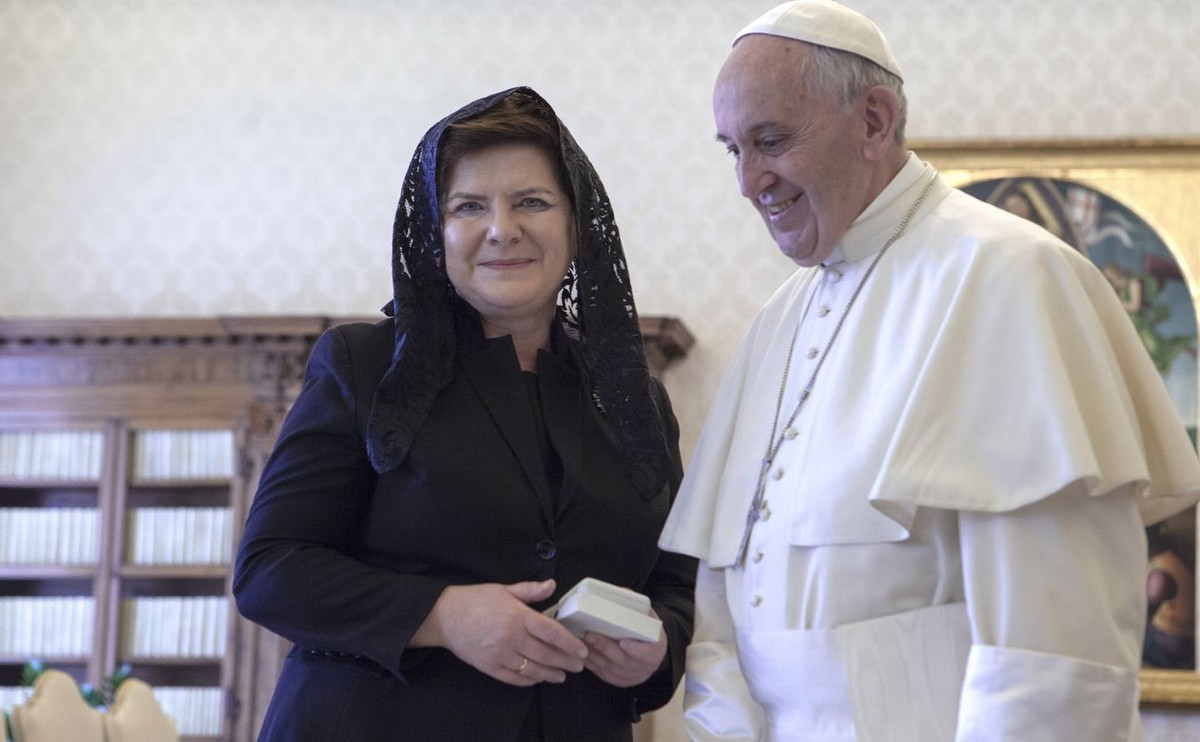 Beata Szydło i papież Franciszek