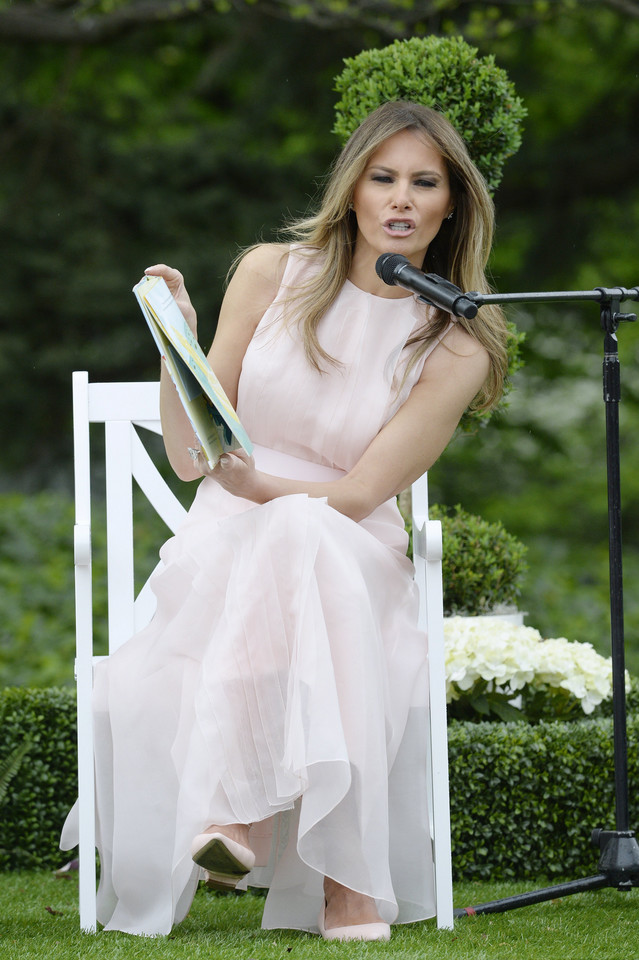 Melania Trump na dorocznym toczeniu jajek w Białym Domu