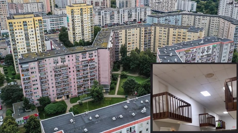 Apartament z balkonami wychodzącymi na korytarz