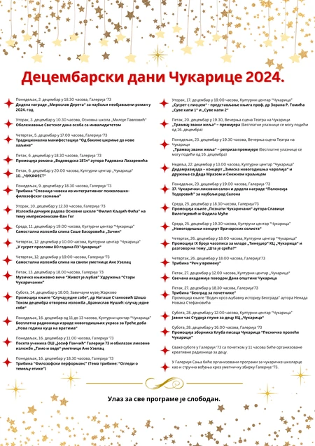 Decembarski dani Čukarice 2024
