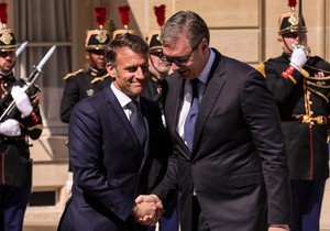 Emanuel Makron, Aleksandar Vučić u Parizu u aprilu 2025. godine