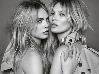 Cara Delevingne és Kate Moss meztelenkednek az új Burberry kampányban