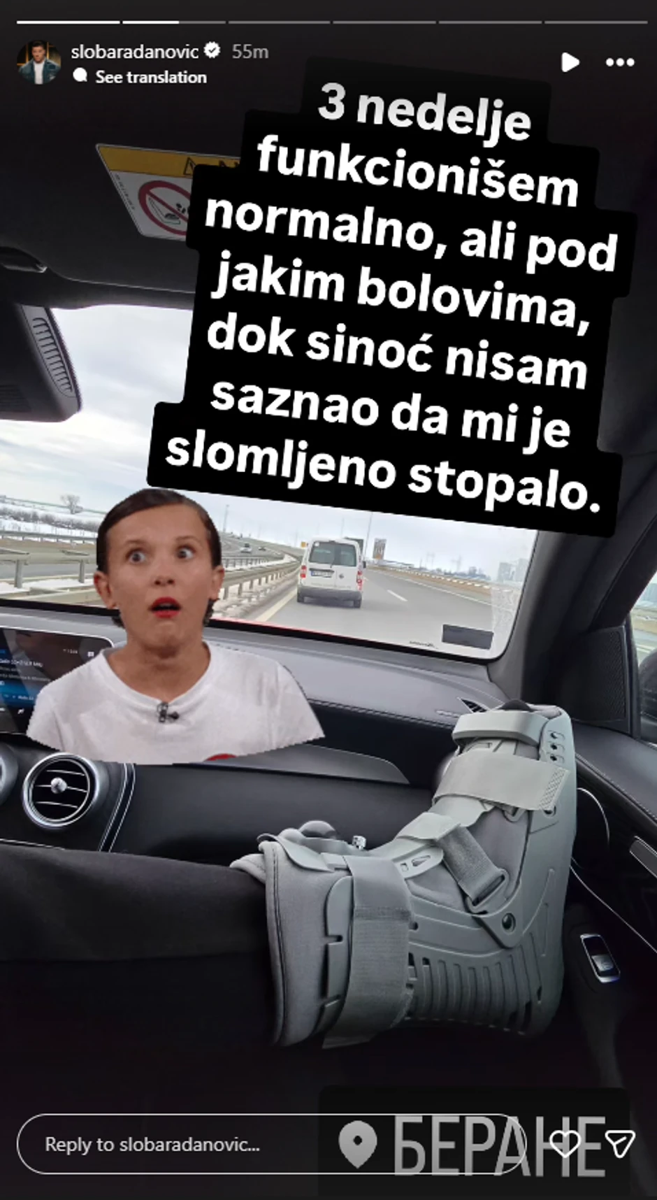 Sloba Radanović polomio stopalo
