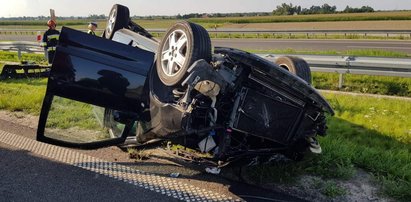 Wypadek na A4. Koziołkowało auto z turystami z Rumunii