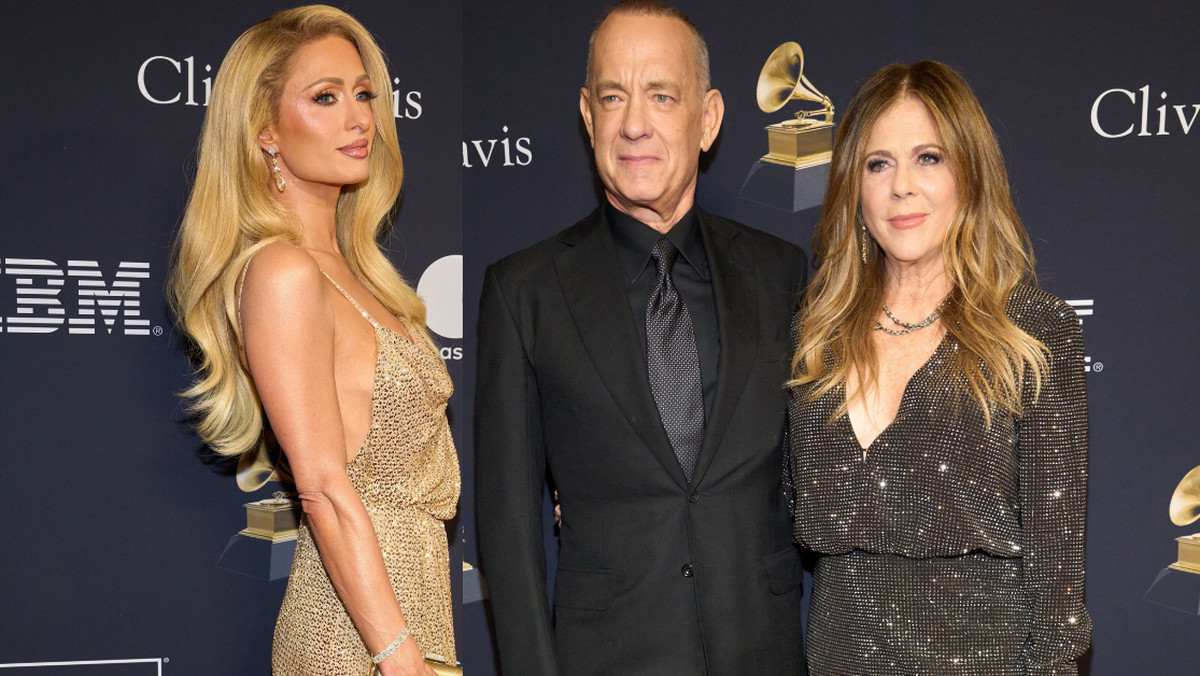 Paris Hilton, Tom Hanks i Rita Wilson na gali pre-Grammy 2024