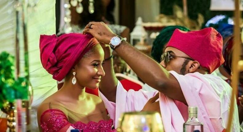 Banky W is pretty excited about Adesua Etomi's new achievement and he isn't even keeping calm