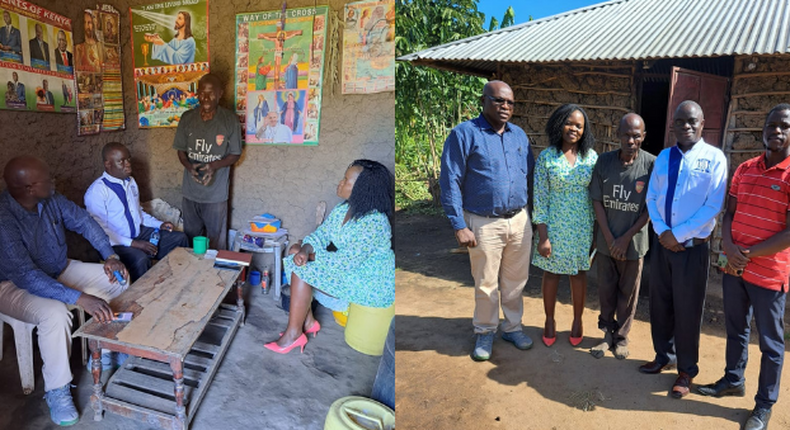 Principal  Nyangacha, members of his staff and a Budalangi local