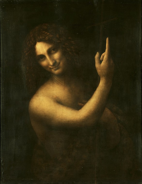 Leonardo da Vinci - "Jan Chrzciciel" (ok. 1507–1516; przyjmuje się, że do obrazu pozował Salai)