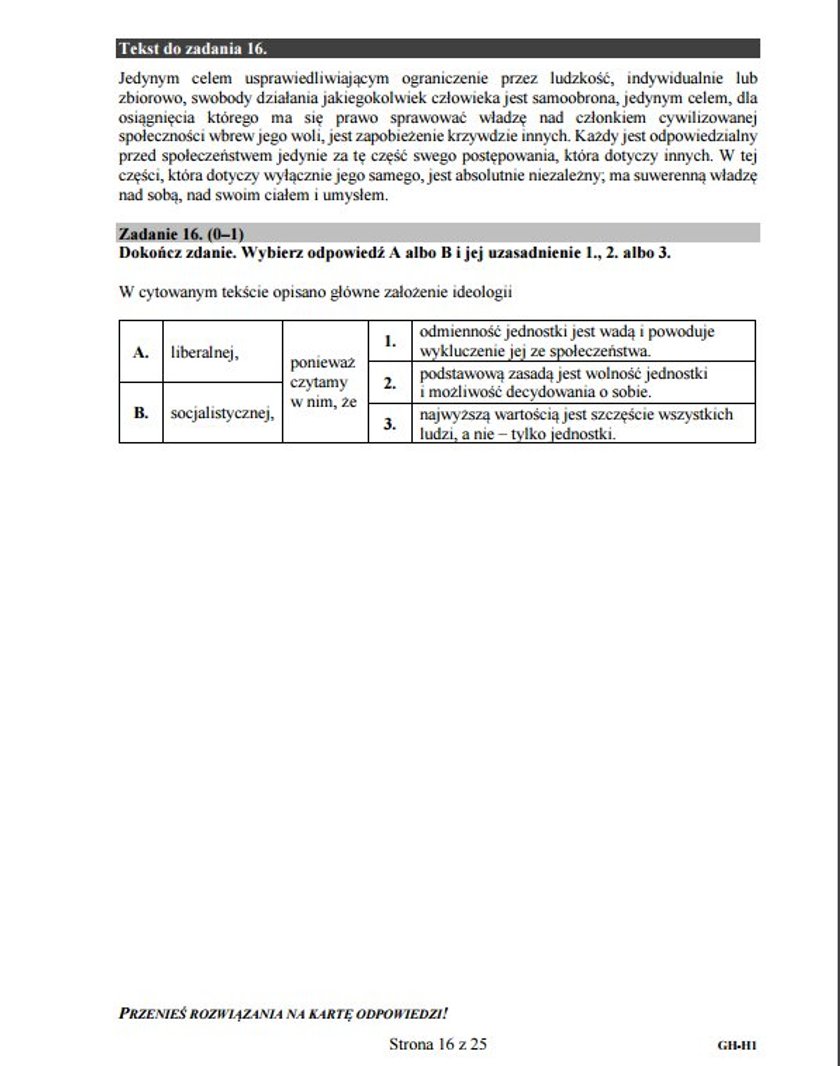 Egzamin gimnazjalny 2016: Część Humanistyczna. Pytania i odpowiedzi