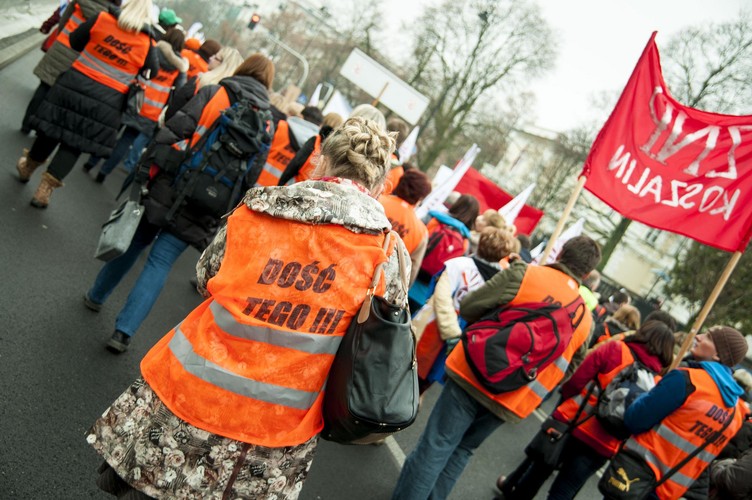 Manifestacja nauczycieli w Warszawie
