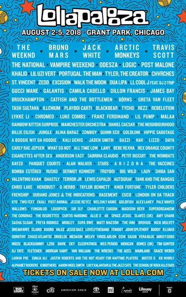 Line-up Lollapalooza 2018