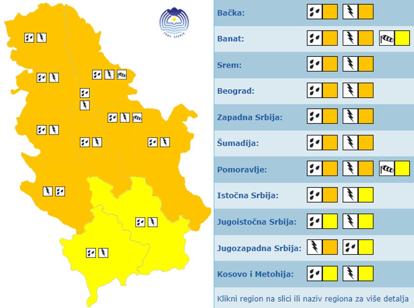 Meteoalarm za danas