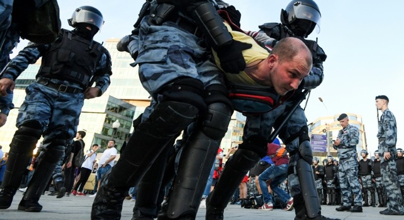 Riot police have arrested more than 2,400 in two recent Moscow opposition rallies