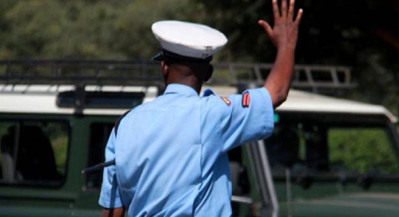 File image of a police officer on duty