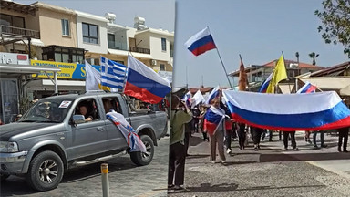 Prorosyjska demonstracja na Cyprze. "Grupa Polaków powitała ich tak, jak powitano rosyjski okręt wojenny"