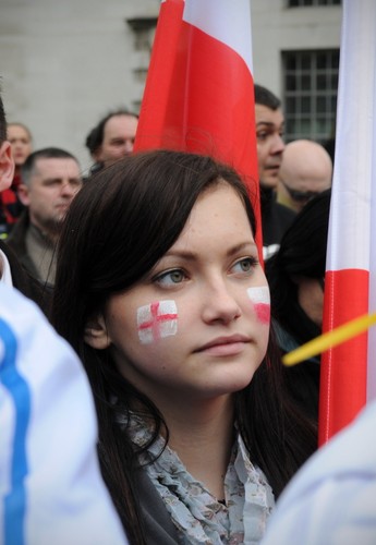 Protest Polaków przed Downing Street w Londynie