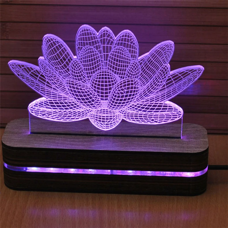 3D Dekorativna Lampa u Jednoj Boji