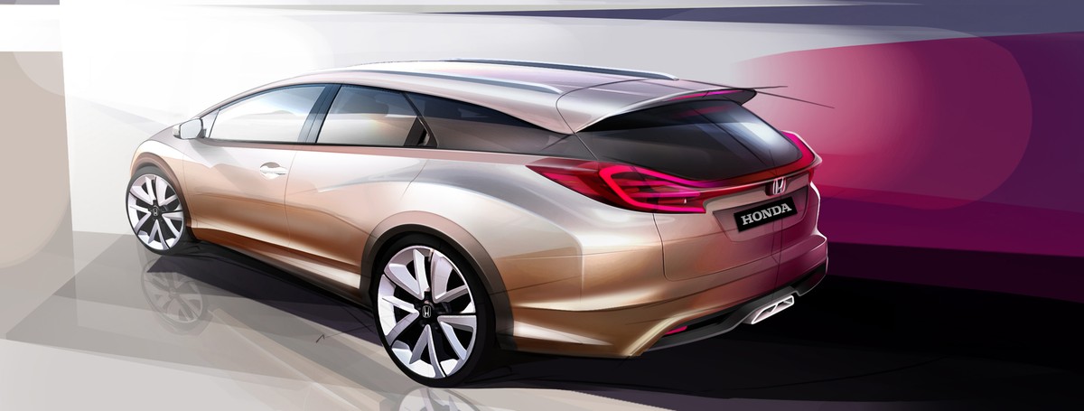 Nowa honda civic kombi już w marcu! Zobacz pierwszy rysunek