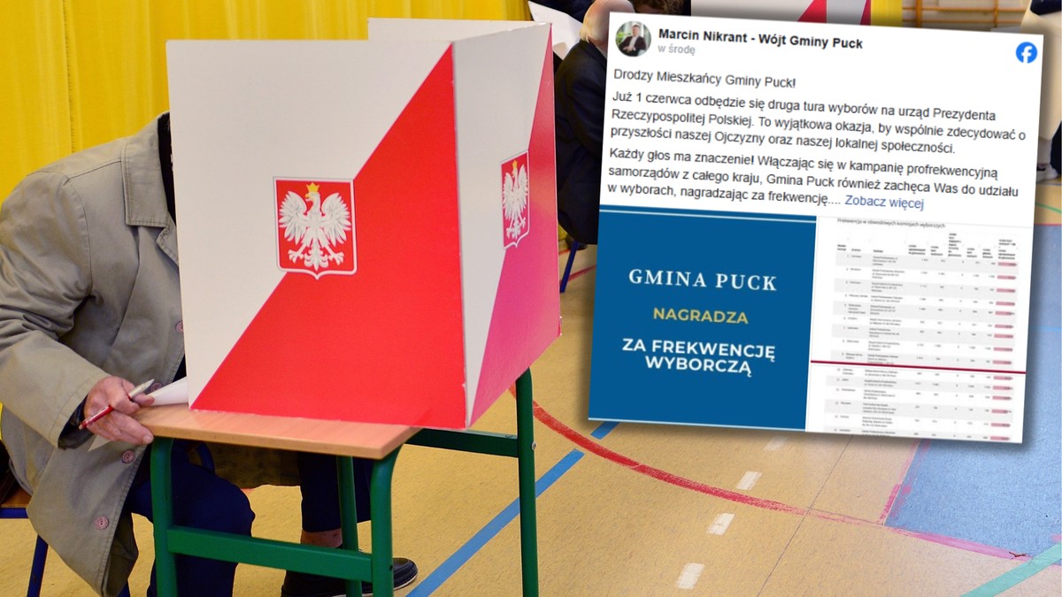 Tak wójt Pucka namawia do udziału w wyborach. choćby 10 tys. zł