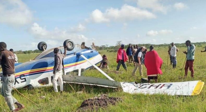 Light aircraft with 5 people on board crashes in Mashuru area Kajiado County