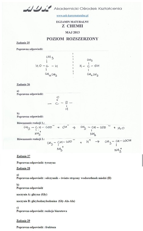 Chemia poziom rozszerzony 25-29