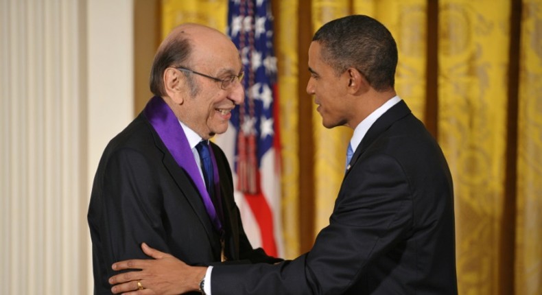 President Barack Obama awarded graphic designer Milton Glaser with the National Medal of Arts at the White House on February 25, 2010