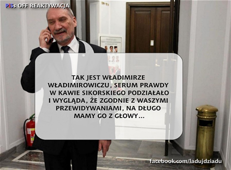 Zdaniem Antoniego Macierewicza, to Radosław Sikorski odpowiada za agresję Władimira Putina. Czy to sprytna intryga zaufanego człowieka Kaczyńskiego i prezydenta Rosji?